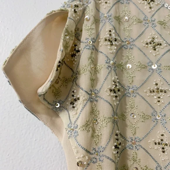 Talbots Cream Patterned Blouse - Picture 2 of 7